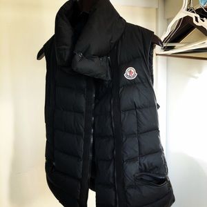 Moncler Black Matte Vest Size 1